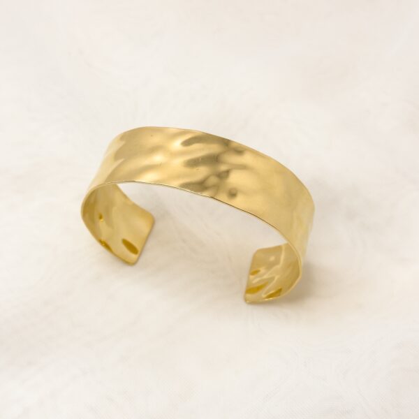 Gold forged cuff bracelet