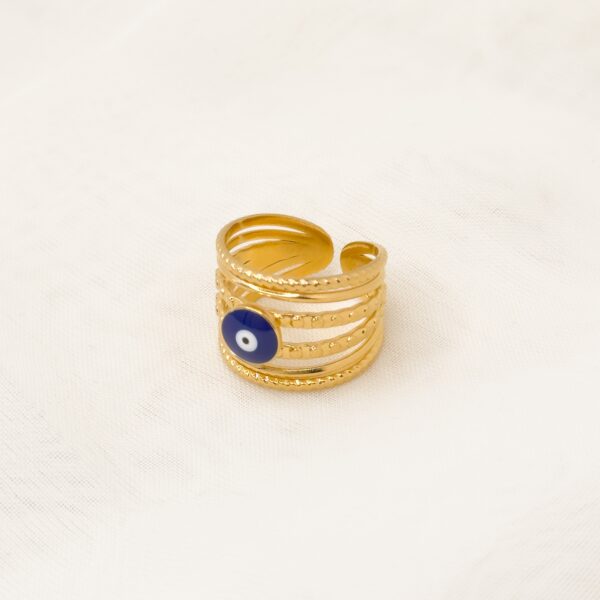 Olympia Gold Evil eye ring