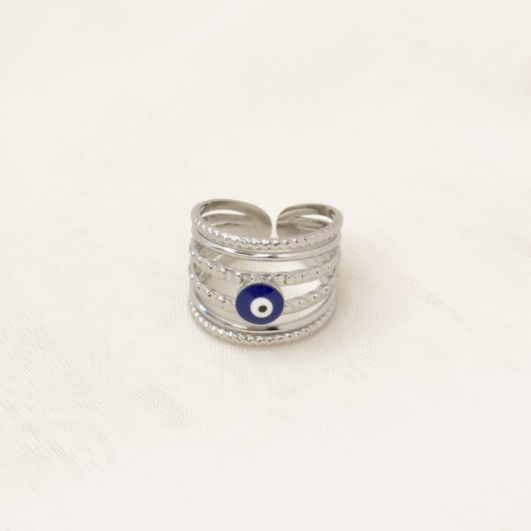 Olympia Silver Evil eye ring