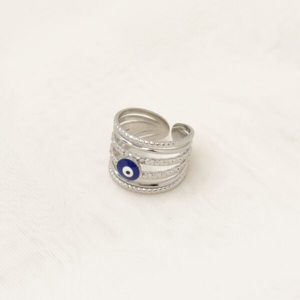 Olympia Silver Evil eye ring