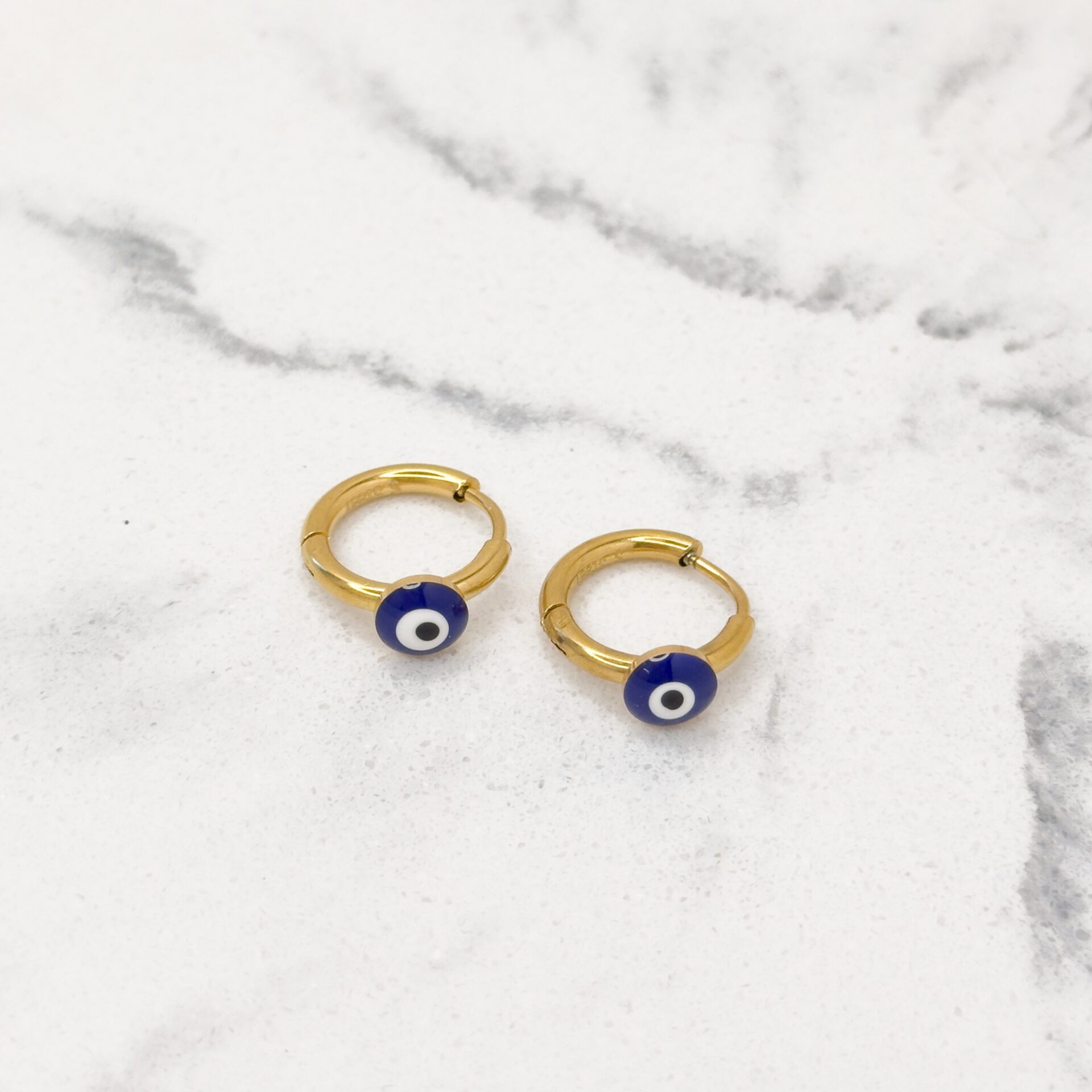 Xenia Gold Evil eye hoop earrings