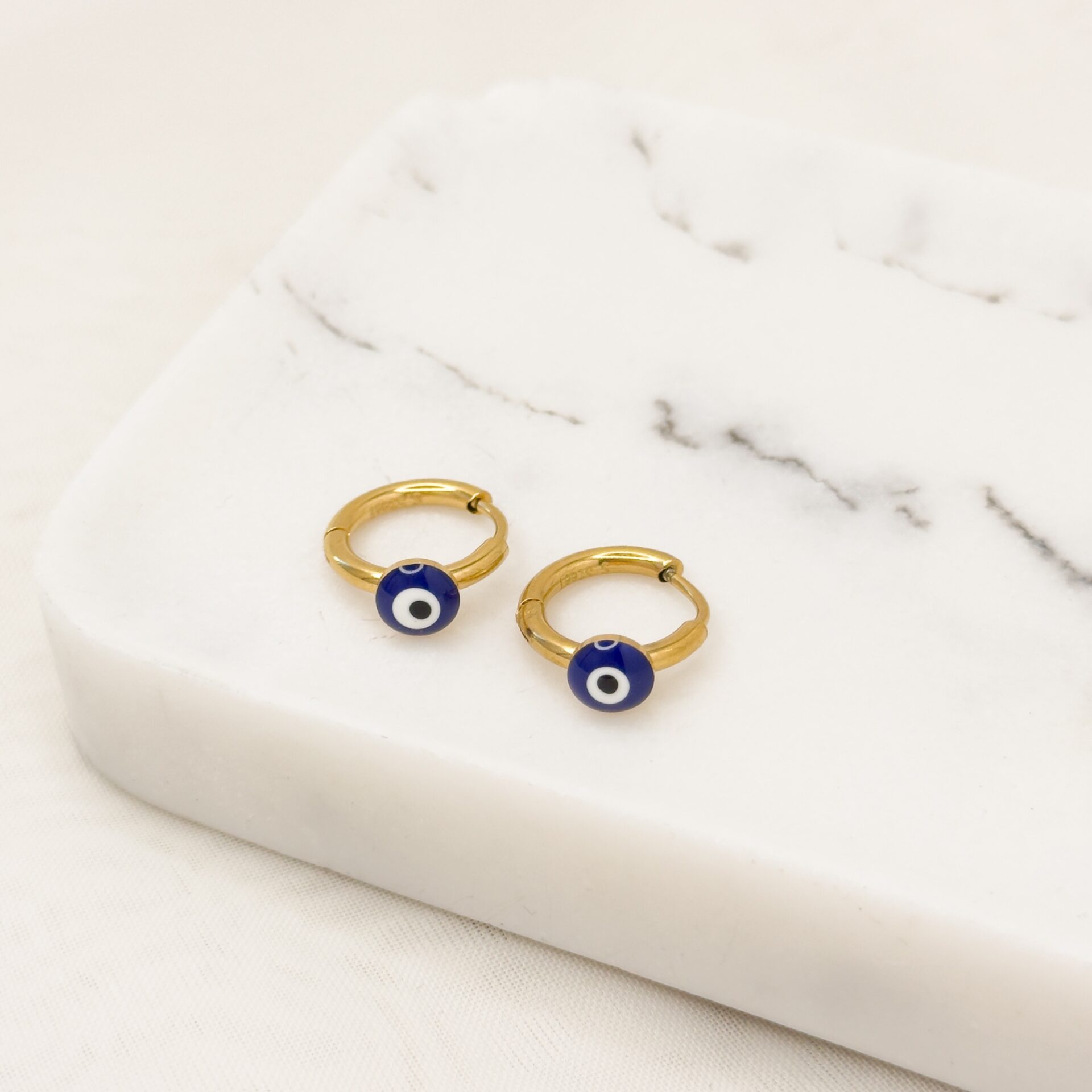 Xenia Gold Evil eye hoop earrings - Image 2